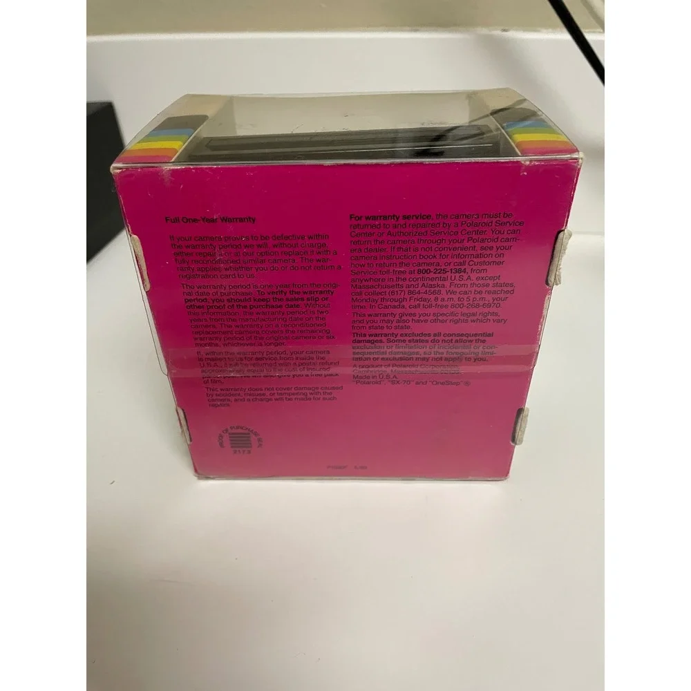 Vintage Polaroid OneStep Land Camera Rainbow Stripe SX-70 Film Camera in Box